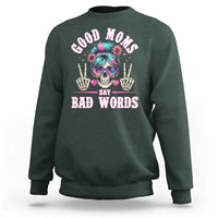 Skeleton Messy Bun Mom Sweatshirt Good Moms Say Bad Words