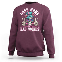 Skeleton Messy Bun Mom Sweatshirt Good Moms Say Bad Words