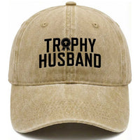 Funny Trophy Husband Washed Cotton Baseball Cap Sarcastic Marriage Quote