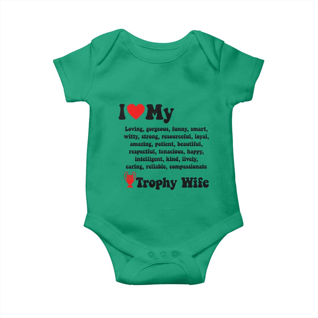 Funny Trophy Wife Quote Baby Onesie Loving Gorgeous Smart Wife Appreciation Gift