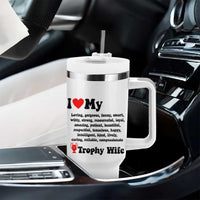 Funny Trophy Wife Quote Tumbler With Handle Loving Gorgeous Smart Wife Appreciation Gift