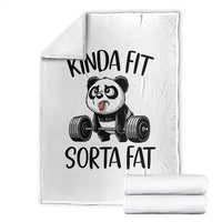 Funny Gym Panda Lover Throw Blanket Kinda Fit Sorta Fat