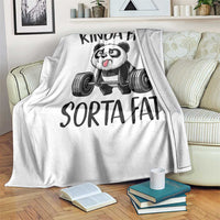 Funny Gym Panda Lover Throw Blanket Kinda Fit Sorta Fat