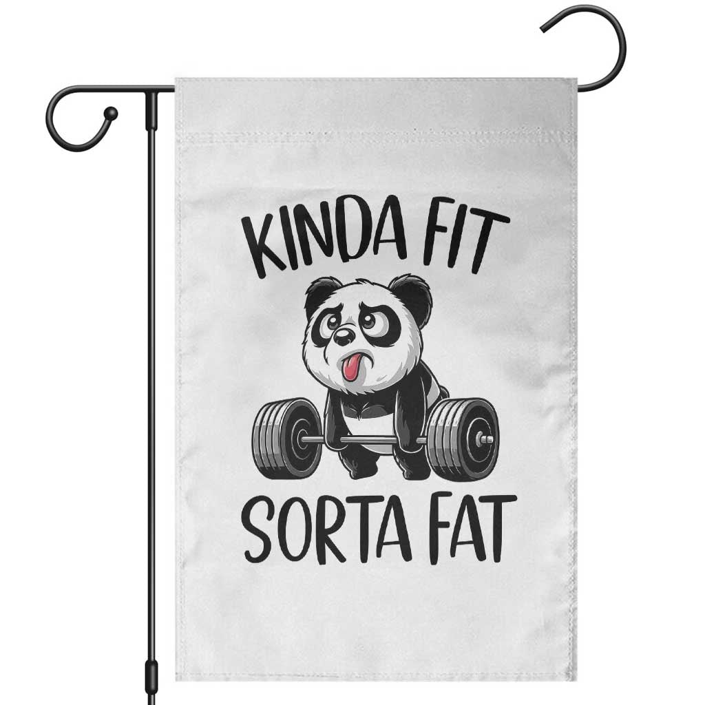 Funny Gym Panda Lover Garden Flag Kinda Fit Sorta Fat