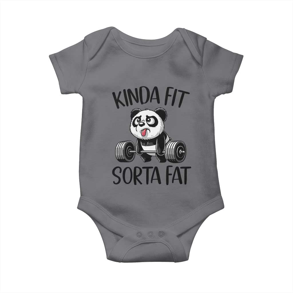 Funny Gym Panda Lover Baby Onesie Kinda Fit Sorta Fat
