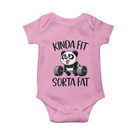 Funny Gym Panda Lover Baby Onesie Kinda Fit Sorta Fat