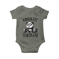 Funny Gym Panda Lover Baby Onesie Kinda Fit Sorta Fat