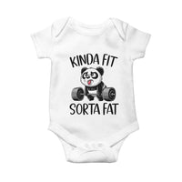 Funny Gym Panda Lover Baby Onesie Kinda Fit Sorta Fat