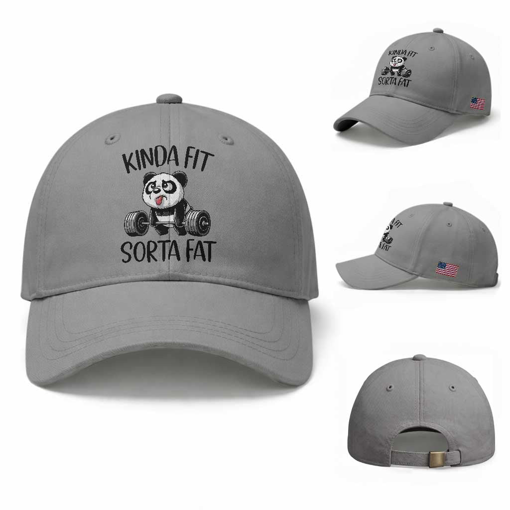 Funny Gym Panda Lover Baseball Cap Kinda Fit Sorta Fat