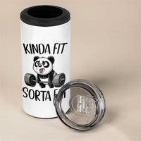 Funny Gym Panda Lover 4 in 1 Can Cooler Tumbler Kinda Fit Sorta Fat
