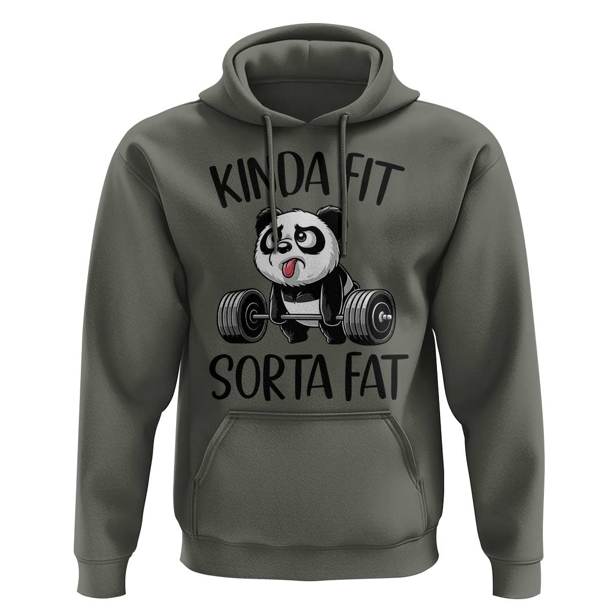 Funny Gym Panda Lover Hoodie Kinda Fit Sorta Fat