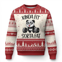 Funny Gym Panda Lover Ugly Christmas Sweater Kinda Fit Sorta Fat