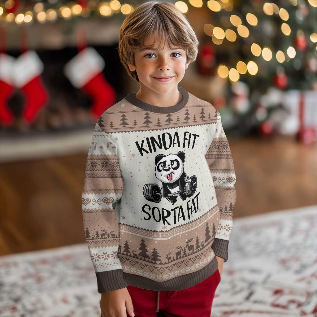 Funny Gym Panda Lover Ugly Christmas Sweater Kinda Fit Sorta Fat