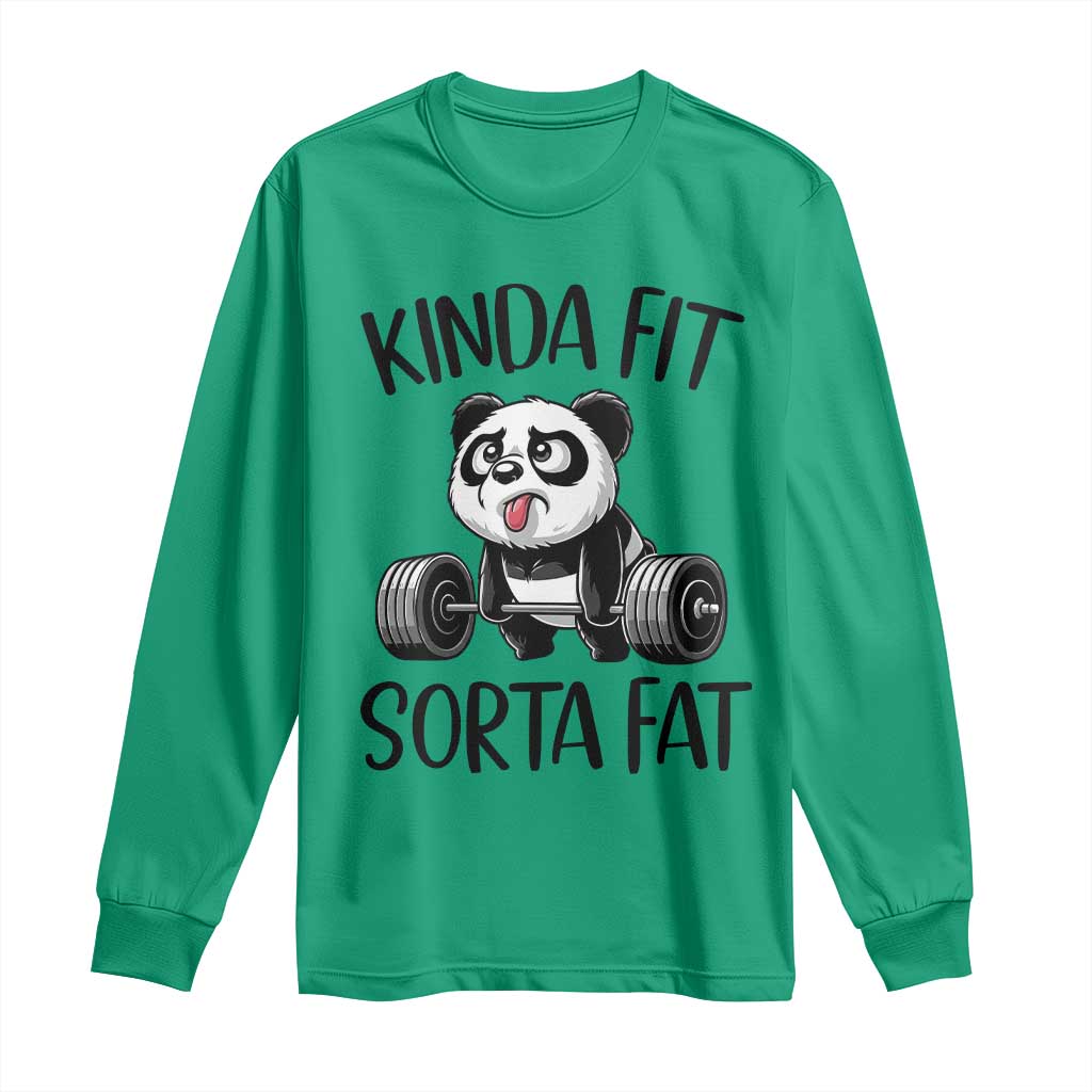 Funny Gym Panda Lover Long Sleeve Shirt Kinda Fit Sorta Fat