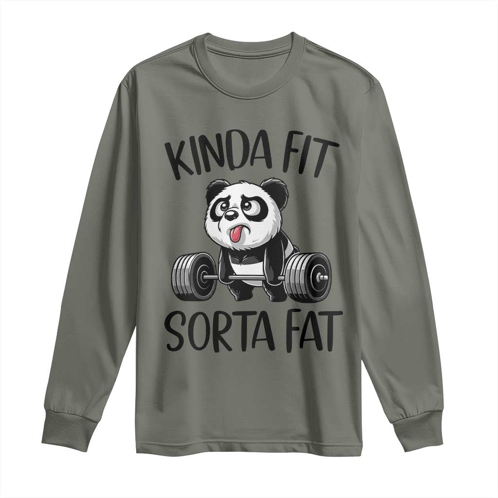 Funny Gym Panda Lover Long Sleeve Shirt Kinda Fit Sorta Fat