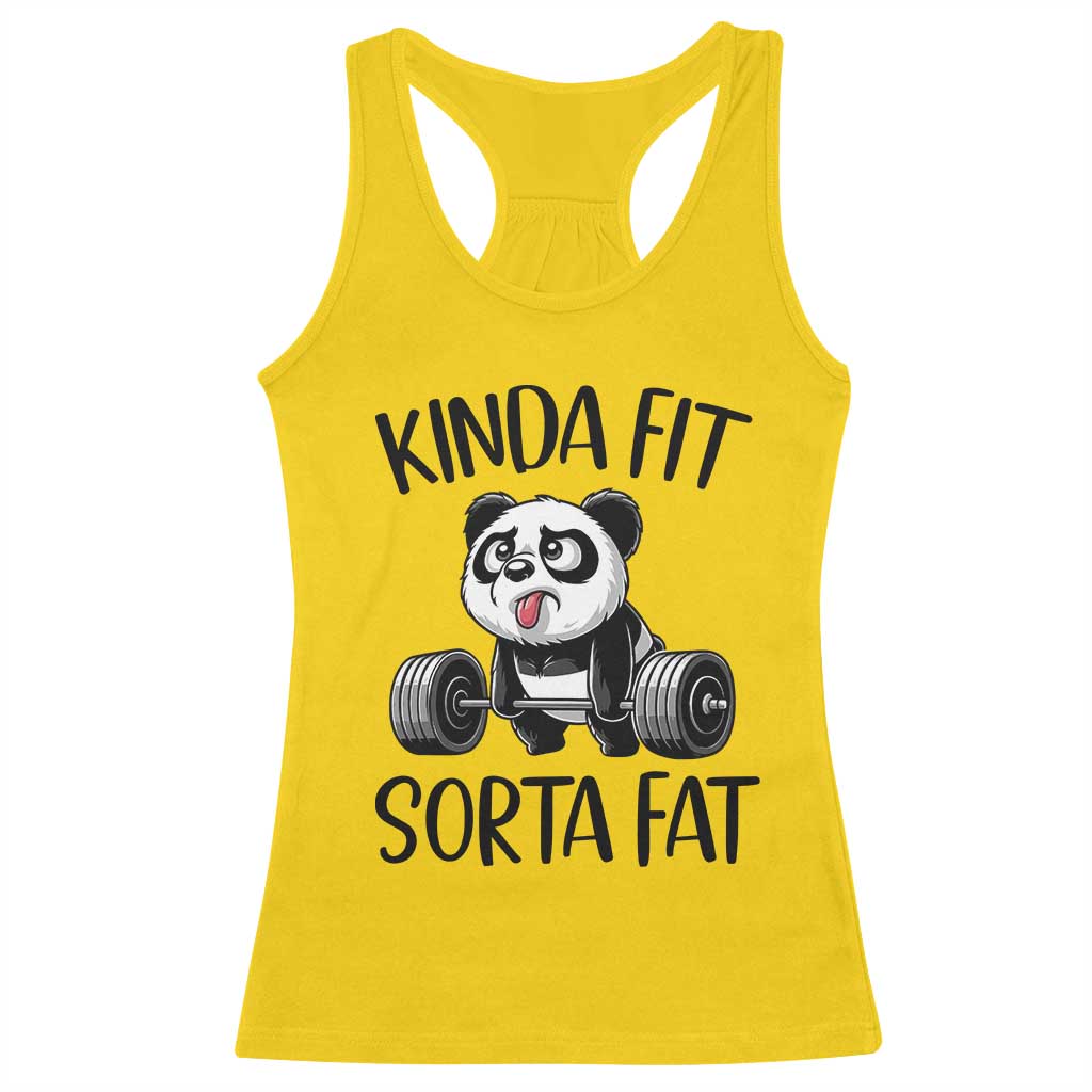 Funny Gym Panda Lover Racerback Tank Top Kinda Fit Sorta Fat