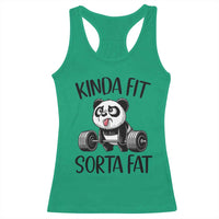 Funny Gym Panda Lover Racerback Tank Top Kinda Fit Sorta Fat