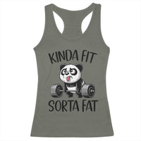 Funny Gym Panda Lover Racerback Tank Top Kinda Fit Sorta Fat