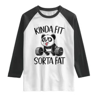 Funny Gym Panda Lover Raglan Shirt Kinda Fit Sorta Fat