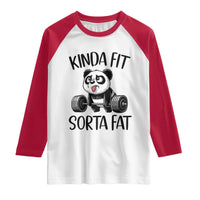 Funny Gym Panda Lover Raglan Shirt Kinda Fit Sorta Fat