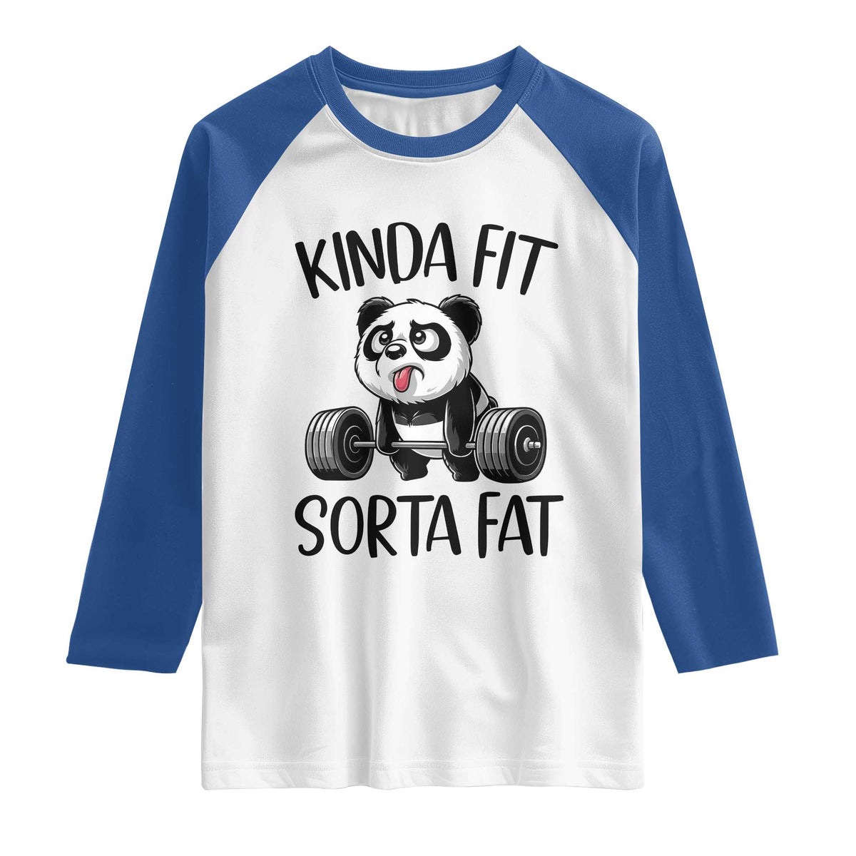 Funny Gym Panda Lover Raglan Shirt Kinda Fit Sorta Fat