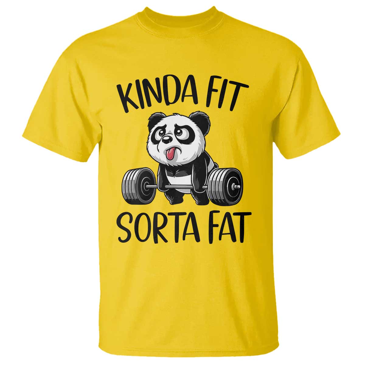 Funny Gym Panda Lover T Shirt Kinda Fit Sorta Fat