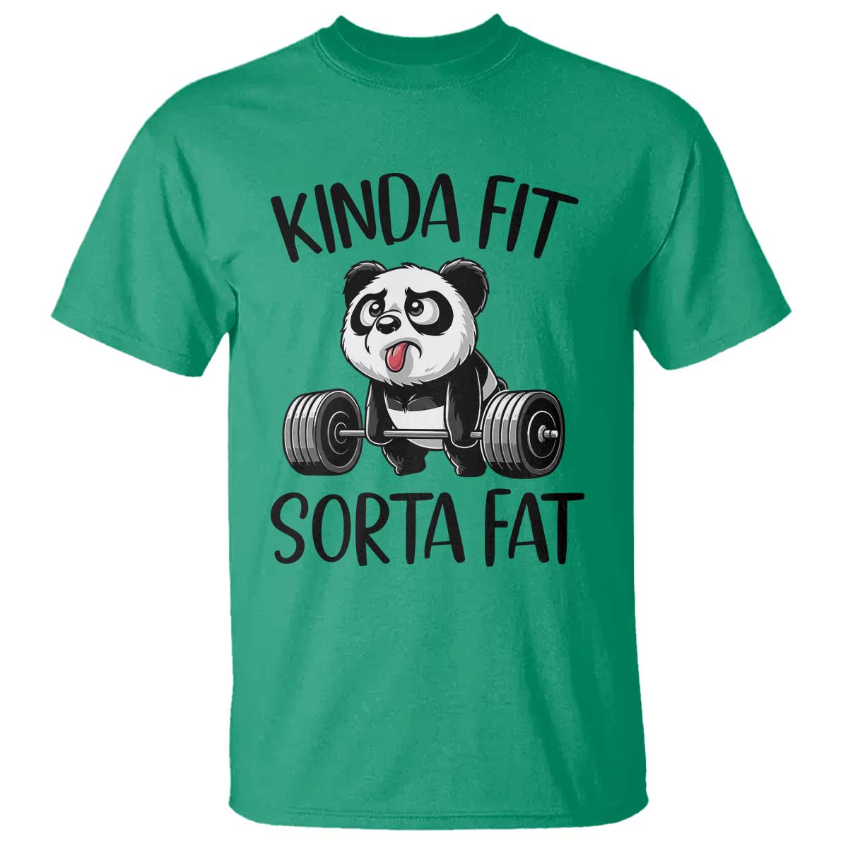 Funny Gym Panda Lover T Shirt Kinda Fit Sorta Fat