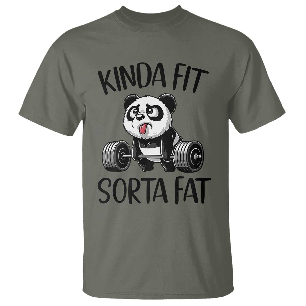 Funny Gym Panda Lover T Shirt Kinda Fit Sorta Fat
