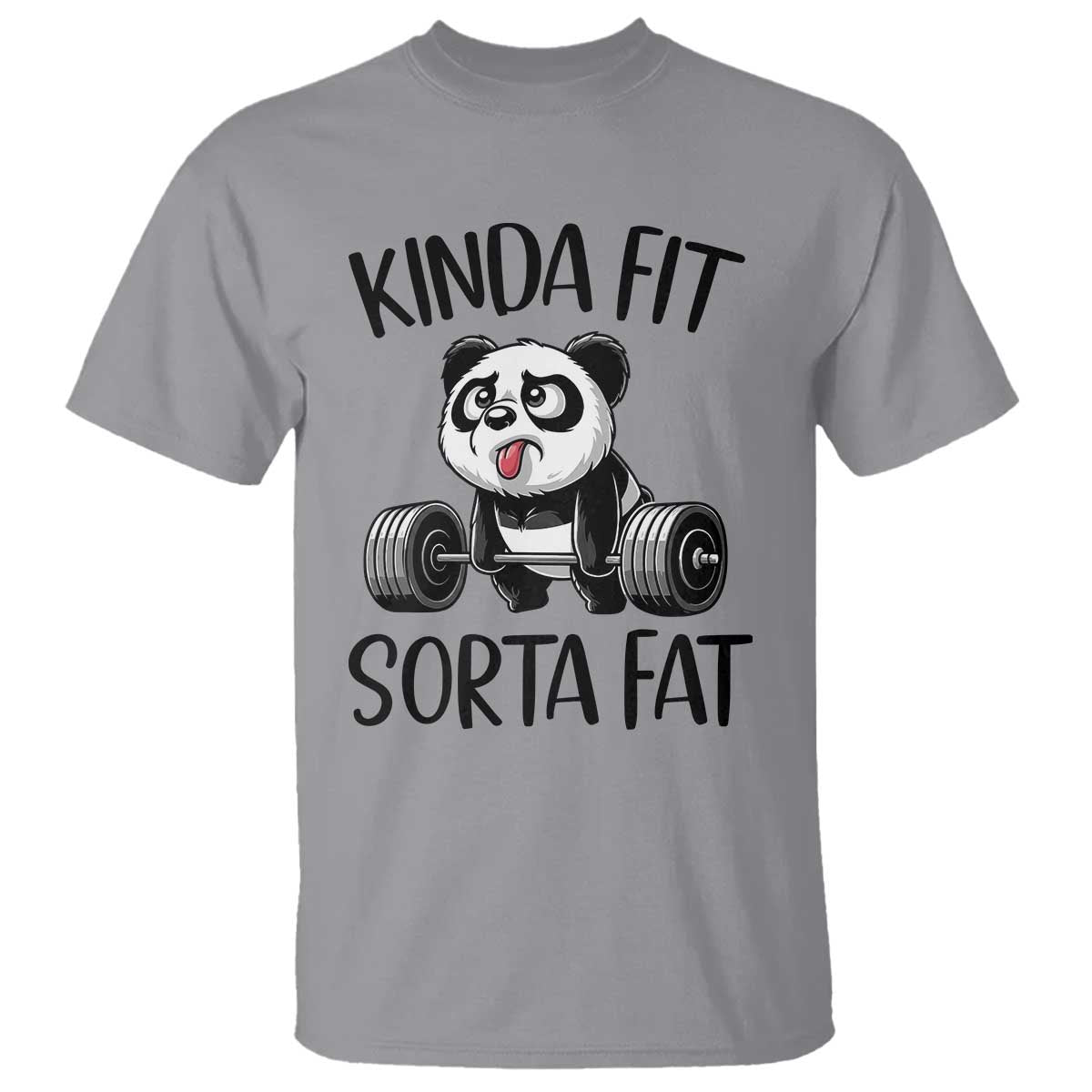Funny Gym Panda Lover T Shirt Kinda Fit Sorta Fat