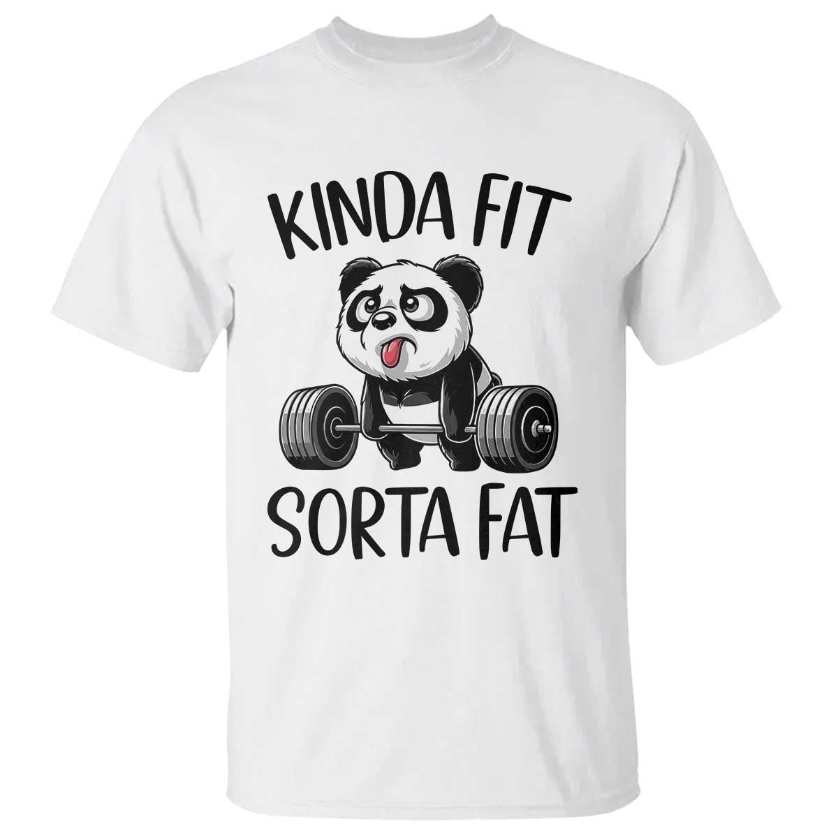 Funny Gym Panda Lover T Shirt Kinda Fit Sorta Fat