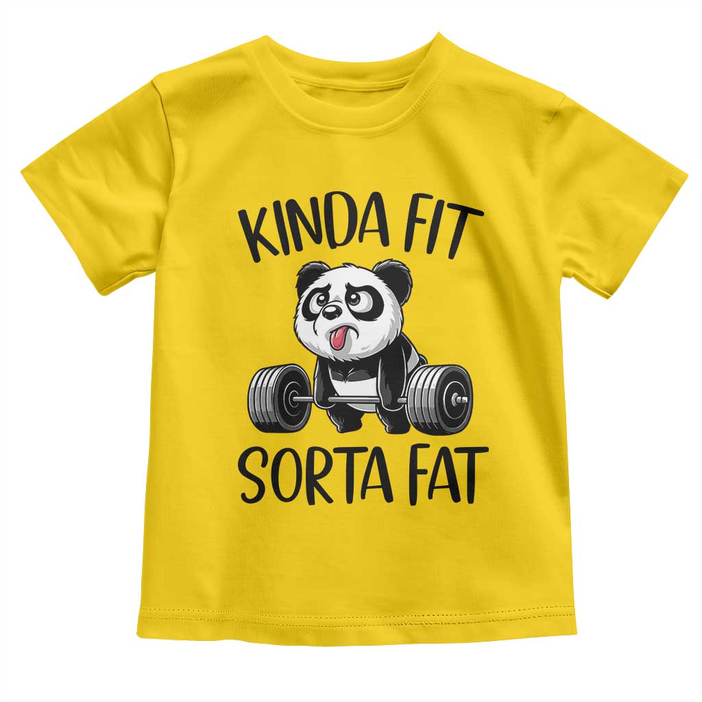 Funny Gym Panda Lover Toddler T Shirt Kinda Fit Sorta Fat