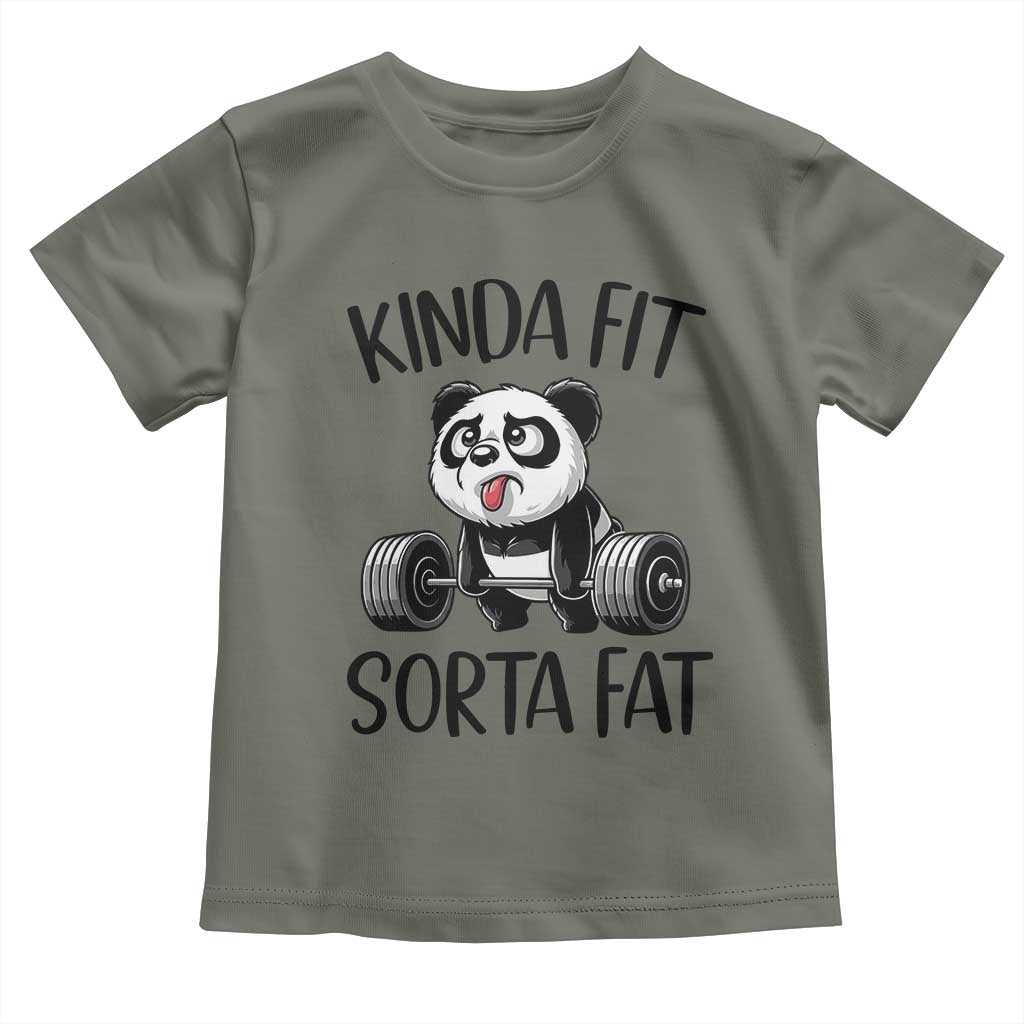 Funny Gym Panda Lover Toddler T Shirt Kinda Fit Sorta Fat