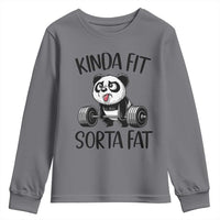 Funny Gym Panda Lover Youth Sweatshirt Kinda Fit Sorta Fat