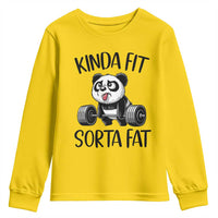 Funny Gym Panda Lover Youth Sweatshirt Kinda Fit Sorta Fat