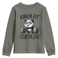 Funny Gym Panda Lover Youth Sweatshirt Kinda Fit Sorta Fat