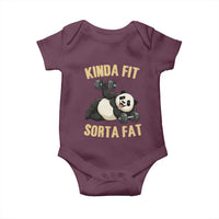 Funny Panda Weightlifting Workout Baby Onesie Kinda Fit Sorta Fat