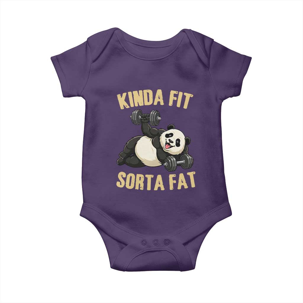 Funny Panda Weightlifting Workout Baby Onesie Kinda Fit Sorta Fat
