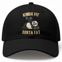 Funny Panda Weightlifting Workout Baseball Cap Kinda Fit Sorta Fat