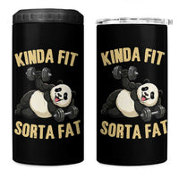 Funny Panda Weightlifting Workout 4 in 1 Can Cooler Tumbler Kinda Fit Sorta Fat