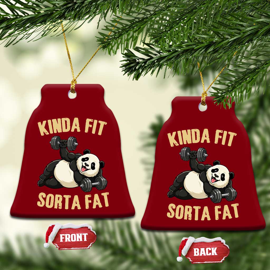 Funny Panda Weightlifting Workout Ceramic Ornament Kinda Fit Sorta Fat
