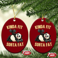 Funny Panda Weightlifting Workout Ceramic Ornament Kinda Fit Sorta Fat