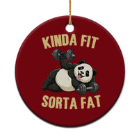 Funny Panda Weightlifting Workout Ceramic Ornament Kinda Fit Sorta Fat
