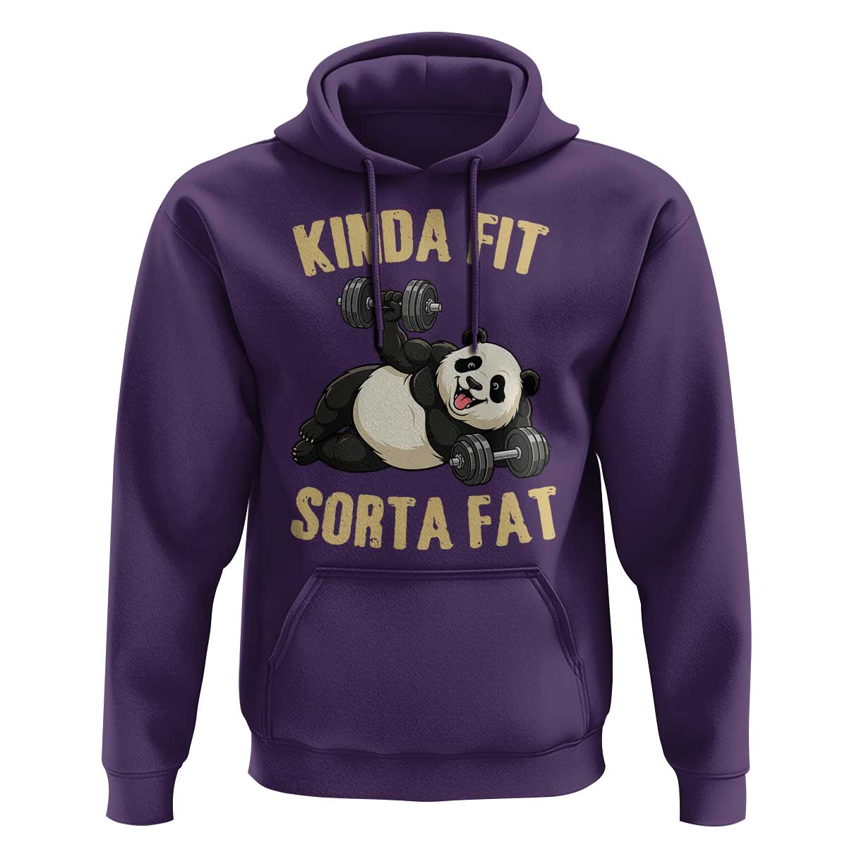 Funny Panda Weightlifting Workout Hoodie Kinda Fit Sorta Fat