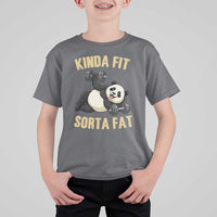 Funny Panda Weightlifting Workout T Shirt For Kid Kinda Fit Sorta Fat
