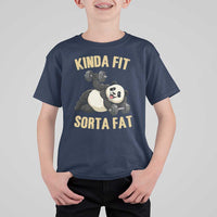 Funny Panda Weightlifting Workout T Shirt For Kid Kinda Fit Sorta Fat