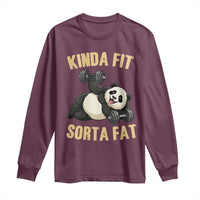 Funny Panda Weightlifting Workout Long Sleeve Shirt Kinda Fit Sorta Fat