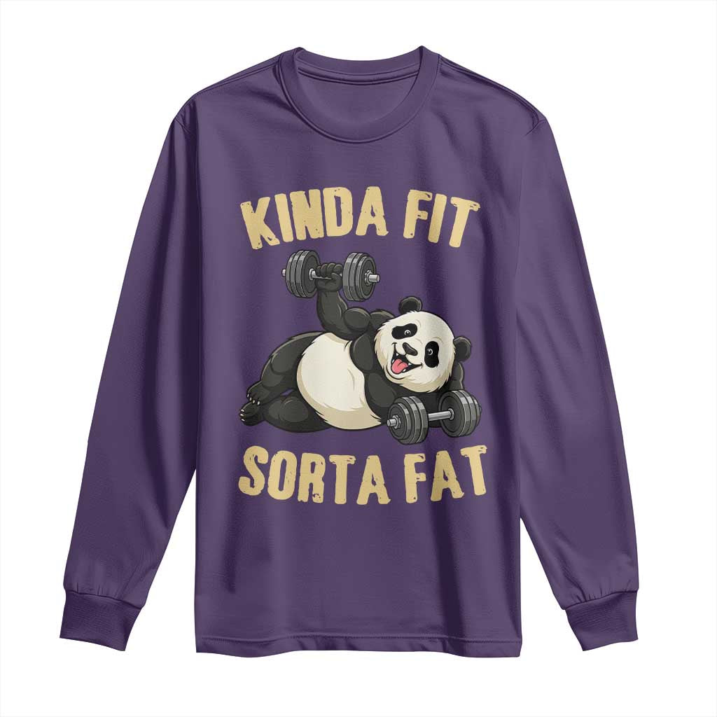 Funny Panda Weightlifting Workout Long Sleeve Shirt Kinda Fit Sorta Fat