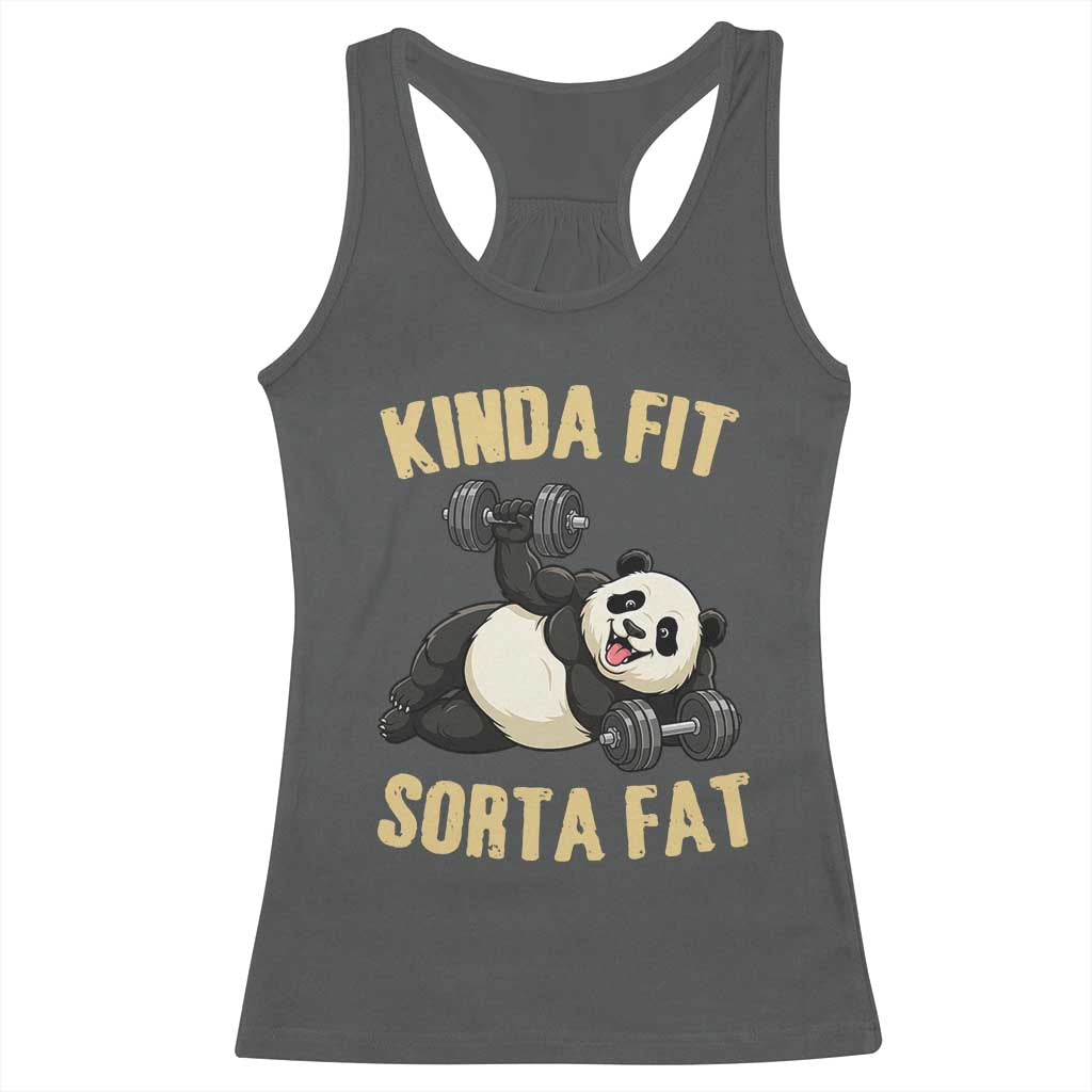 Funny Panda Weightlifting Workout Racerback Tank Top Kinda Fit Sorta Fat