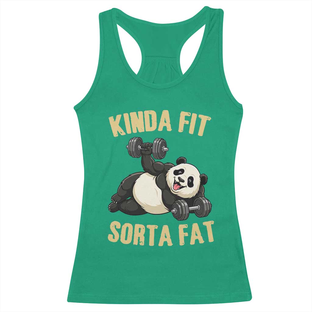 Funny Panda Weightlifting Workout Racerback Tank Top Kinda Fit Sorta Fat