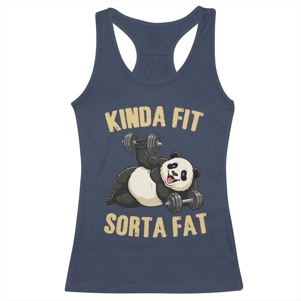 Funny Panda Weightlifting Workout Racerback Tank Top Kinda Fit Sorta Fat
